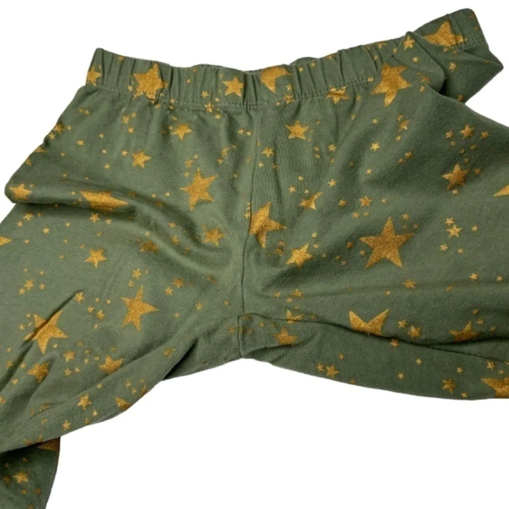 Epic Threads Girls Leggings Size M Moss Green with‎ Gold Star Print Pants